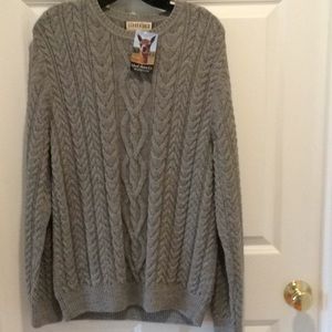 Island Alpaca Co Aran pattern pullover